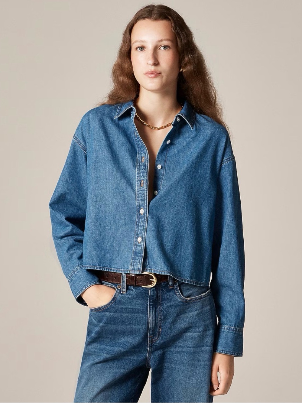 J. Crew Medium Blue Denim Shirt Jacket
